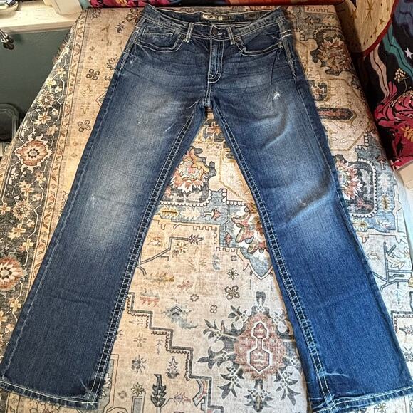 BKE Carter Denim Jeans Buckle Cowboy Men's Size 32 X 30 Medium Wash - Picture 1 of 14
